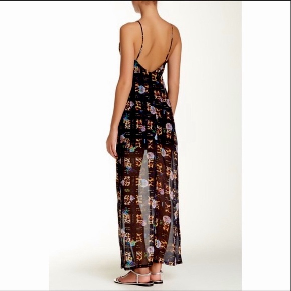 NWT Leopard Print Backless Maxi Dress with leg slit - Picture 1 of 4